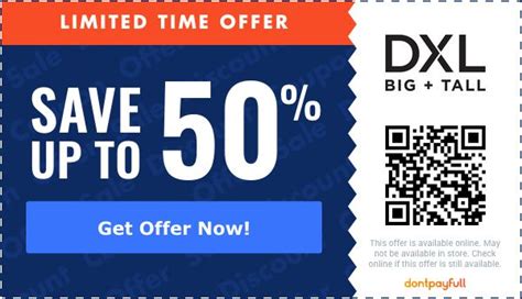 Dxl promo code 2023 - Online shopping makes commerce convenient and fun. If you’re willing to put up with getting additional emails, signing up for email lists for your favorite retailers can pay off in...